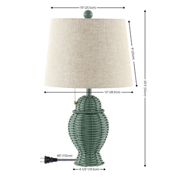 Margie Wicker 20.5" Bohemian Rustic Iron LED Table Lamp - JONATHAN Y